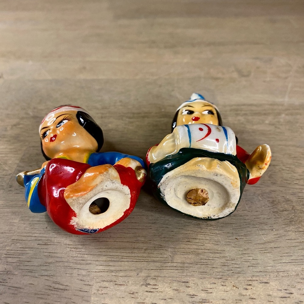 Vintage Native American Indian Salt & Pepper Shaker Set Japan - Picture 7 of 8